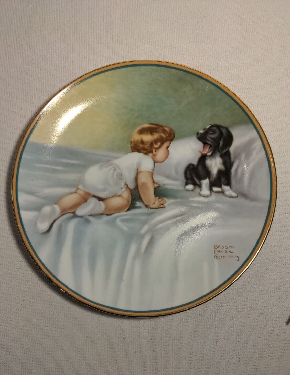 Who’s Sleepy, Collector Plate, Bessie Pease Gutmann A Child\'s Best Friend, Puppy