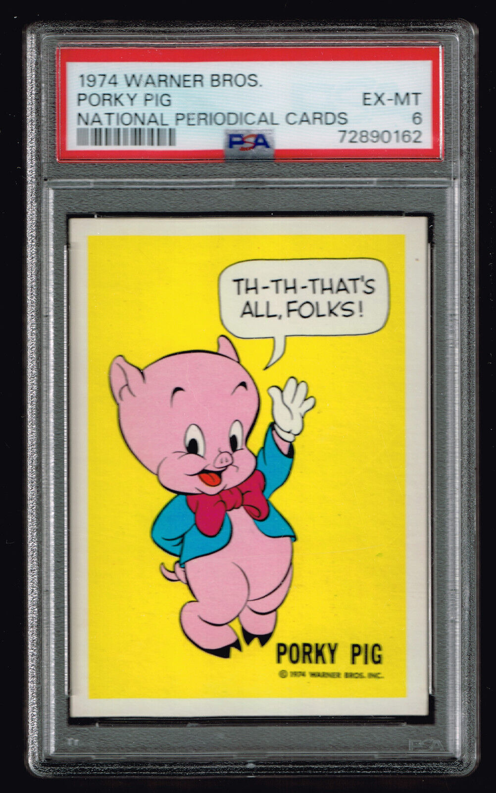 1974 PSA 6 National Periodical Wonder Bread Warner Brothers Porky Pig