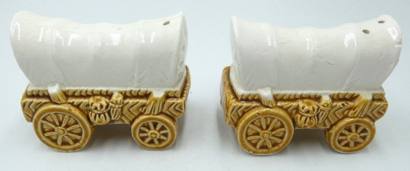 Vintage Conestoga Wagon Salt and Pepper Shakers Japan, Price Includes Shipping