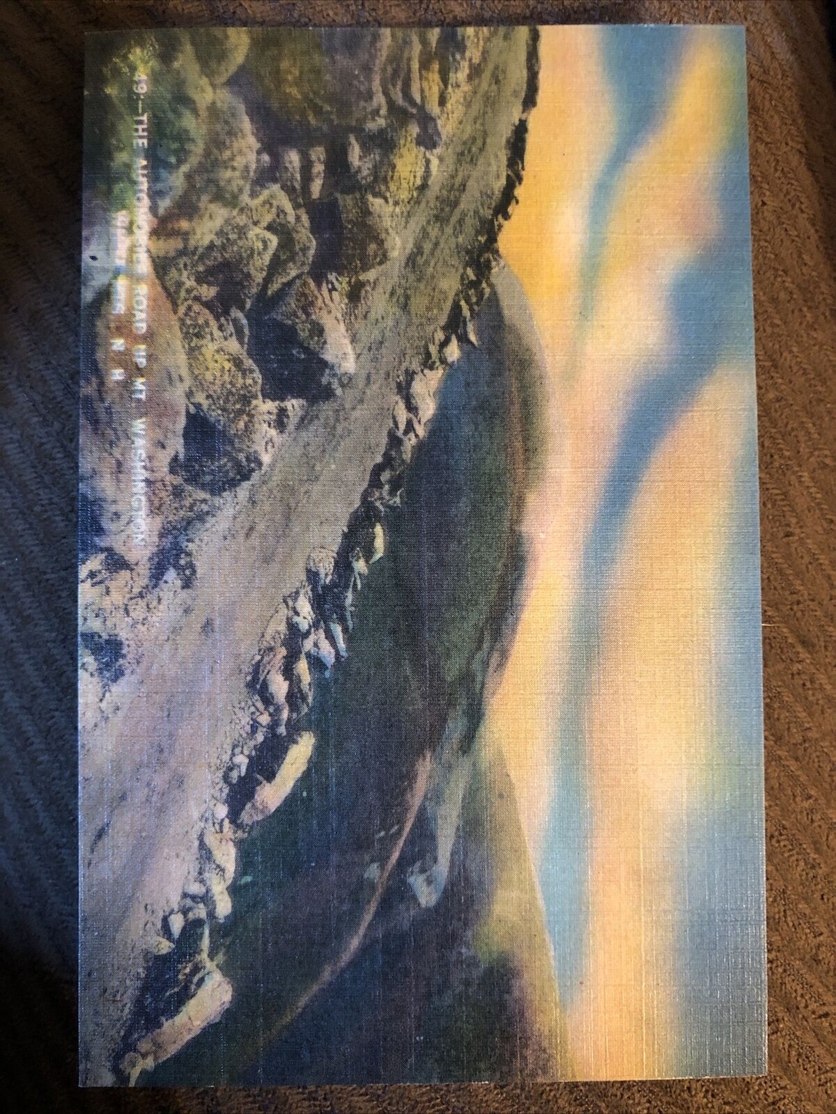 Vintage Linen Postcard The Auto Road Up Mt. Washington, White Mtns. NH c1930s