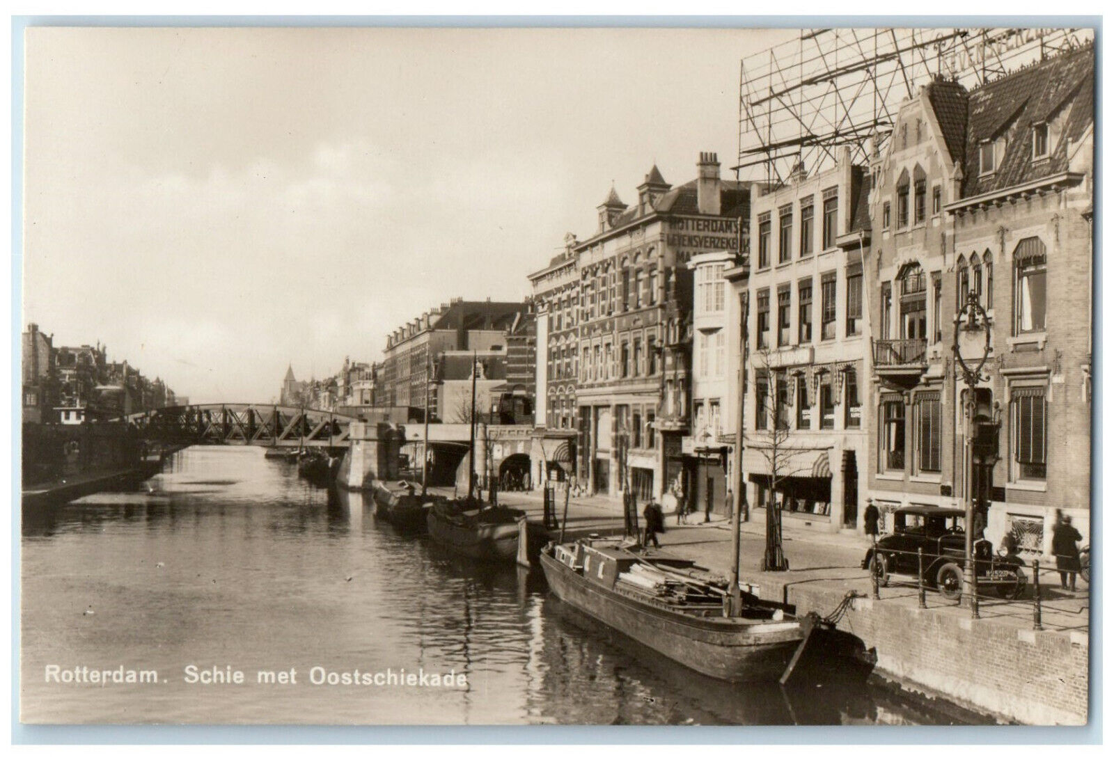 c1940's Schele With East Schiekade Rotterdam Netherlands RPPC Photo Postcard