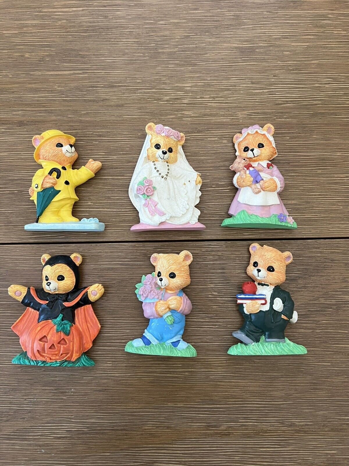 Lot Of 6 Adorable Bear Holiday And Occasion Magnets