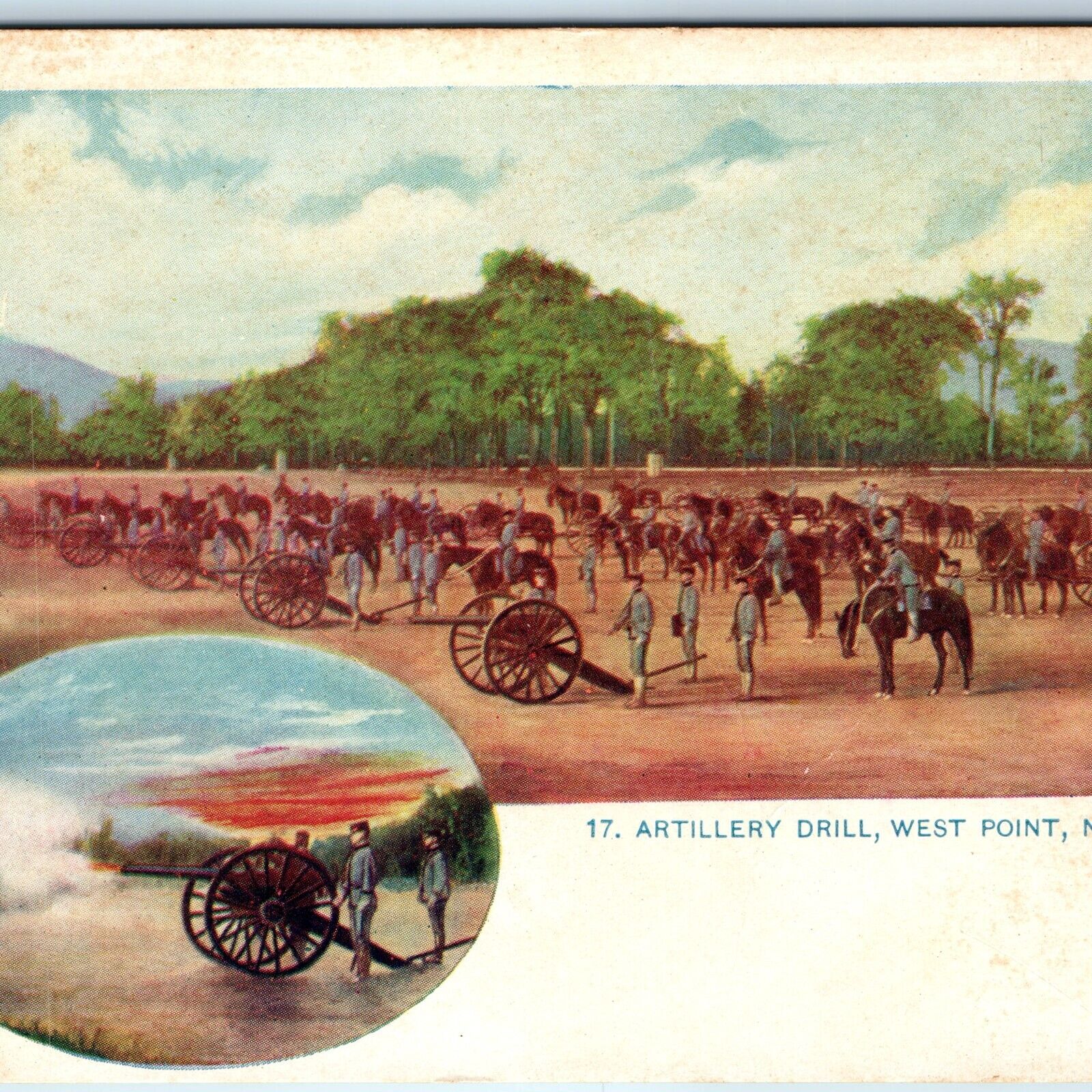 Pre-1907 West Point NY Artillery Drill Unposted UDB Postcard Military Cannon A72