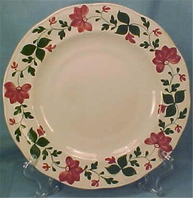 Antique Adams Rose Plate Staffordshire Soft Paste Red Green A Beauty