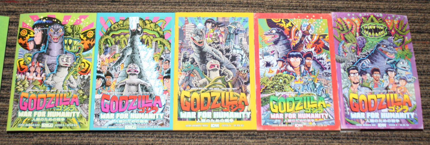 IDW Godzilla: War for Humanity #1-5 COMPLETE SET - ALL Bs, 1sts