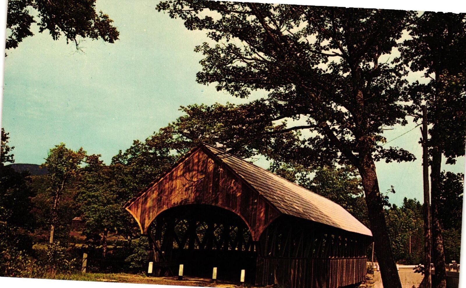 Vintage Postcard- Sunday River Covered Bridge, Newry, Maine.