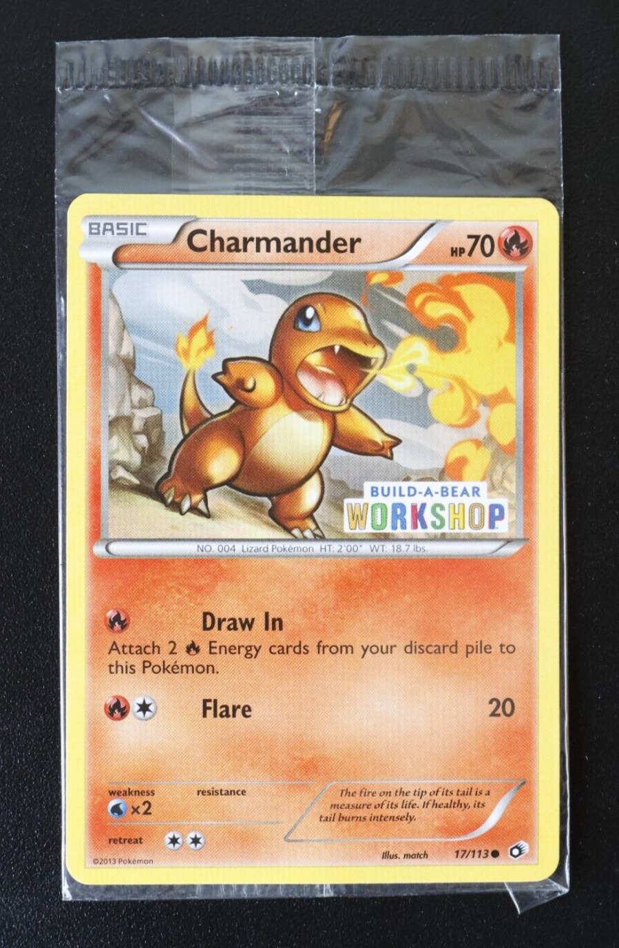 Pokemon Card Charmander Stamped Promo New Sealed  Build-A-Bear Workshop - 17/113