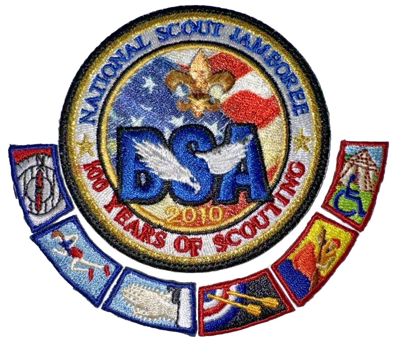 2010 Official Participant Patch w/6 Earned Segments/Rockers Boy Scout Jamboree