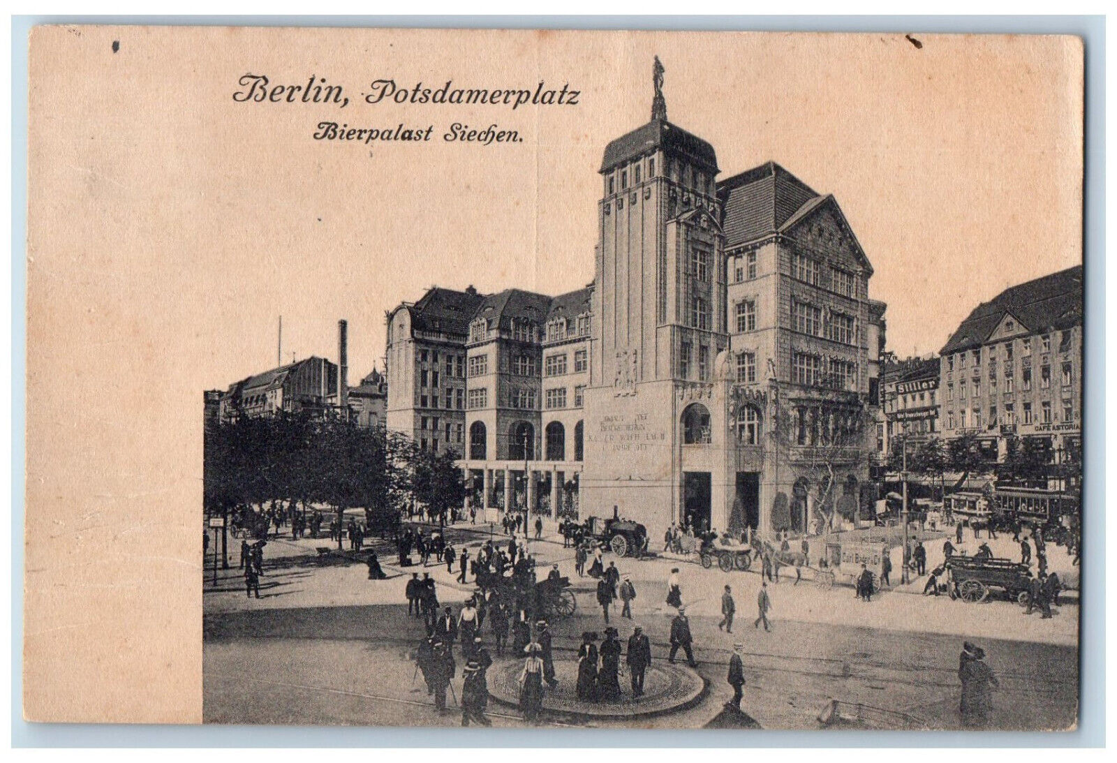 Berlin Germany Postcard Potsdamer Platz Beer Palace Siechen 1911 Posted Antique