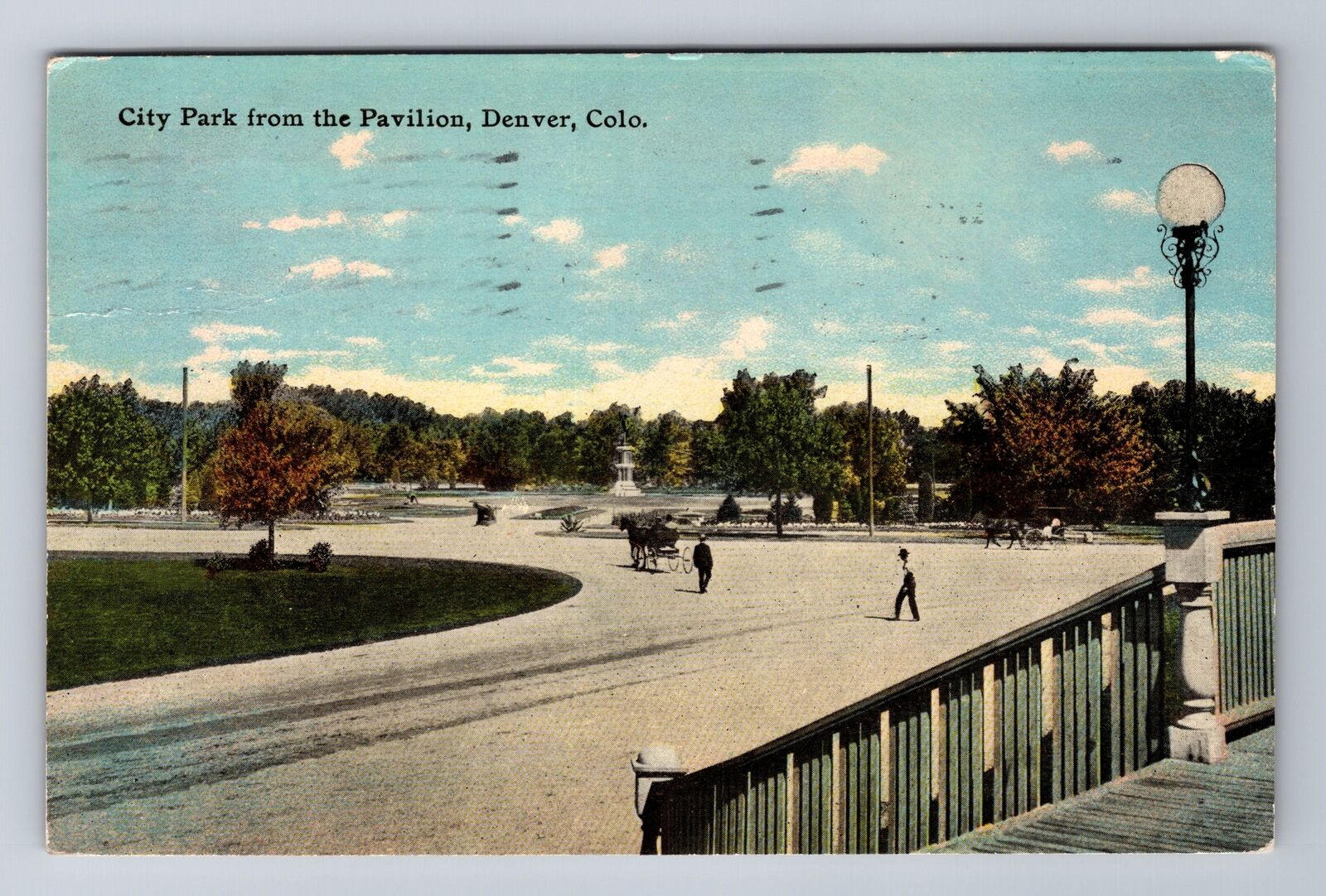 Denver CO-Colorado, City Park From Pavilion, Antique c1911 Vintage Postcard
