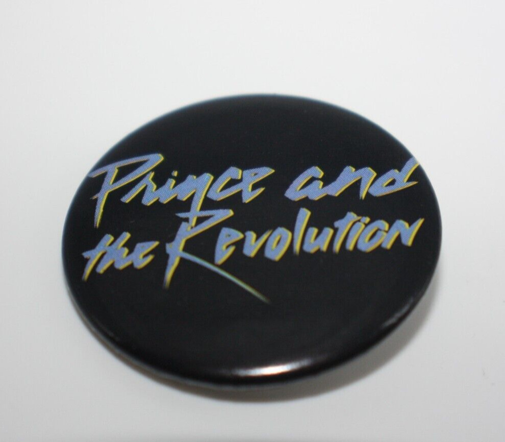 Vintage Prince and the Revolution Pinback Button 1984 Pin Black 1.5\
