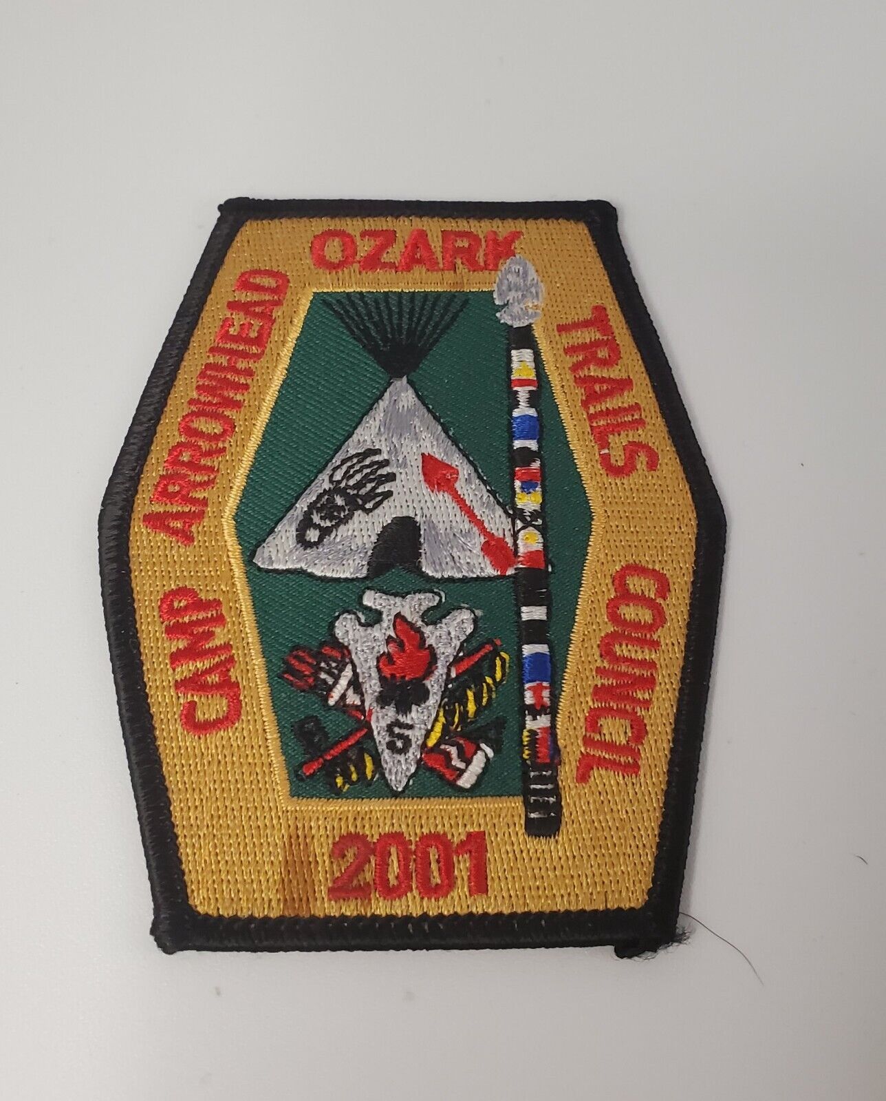 Vintage Boy Scout BSA Patch Ozark Trail Council Camp Arrowhead 2001 BSA New