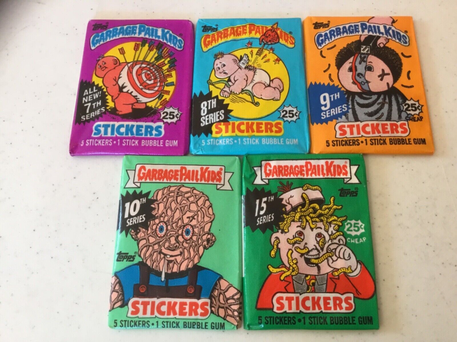 GPK'S SERIES 7,8,9,10 & 15 PACKS SEALED AND UNOPENED (5)