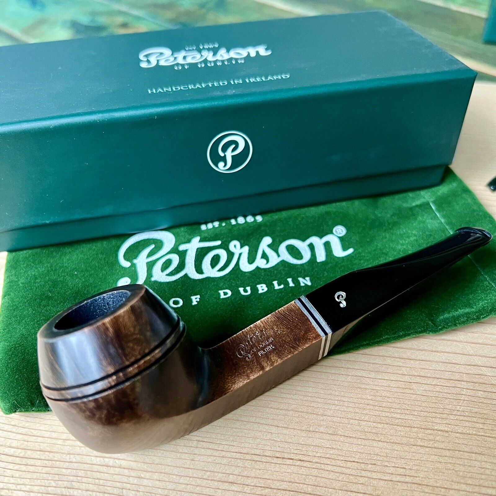 Peterson Dublin Filter Smooth Bulldog (150) 9mm Filter Fishtail Tobacco Pipe New