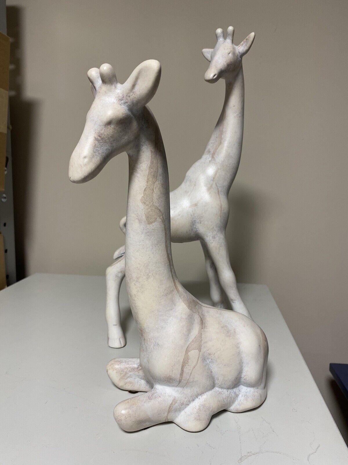 GUY de PELTEAU CANADIAN MONTREAL ARTIST Pair of Giraffe Statues