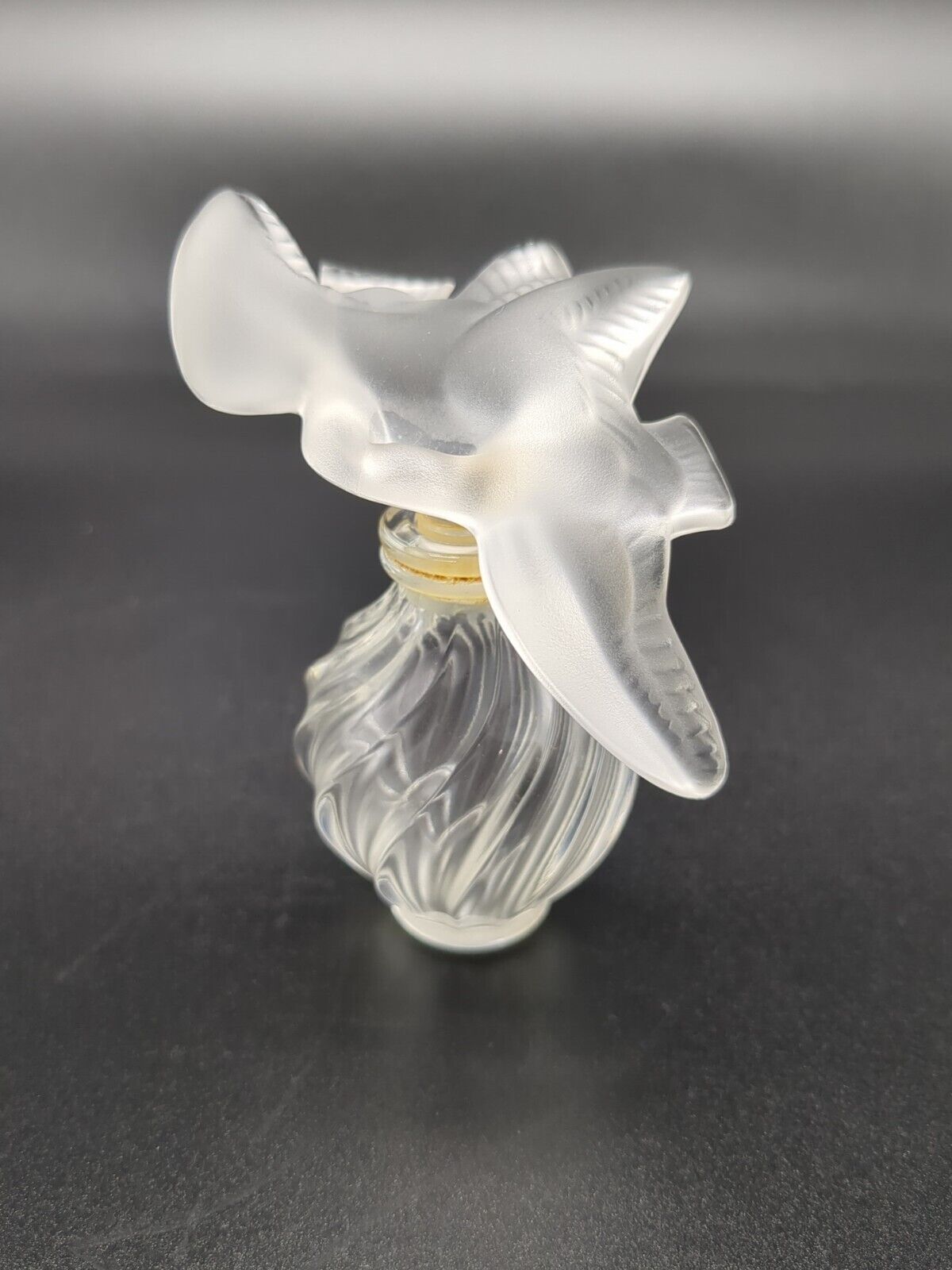 Lalique Nina Ricci Two Doves L\'Air Du Temps Crystal Perfume Bottle France Empty