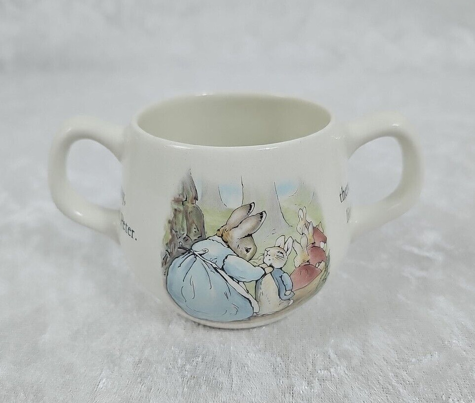 Wedgwood Peter Rabbit Two Handle Cup Mug Made in England Porcelain
