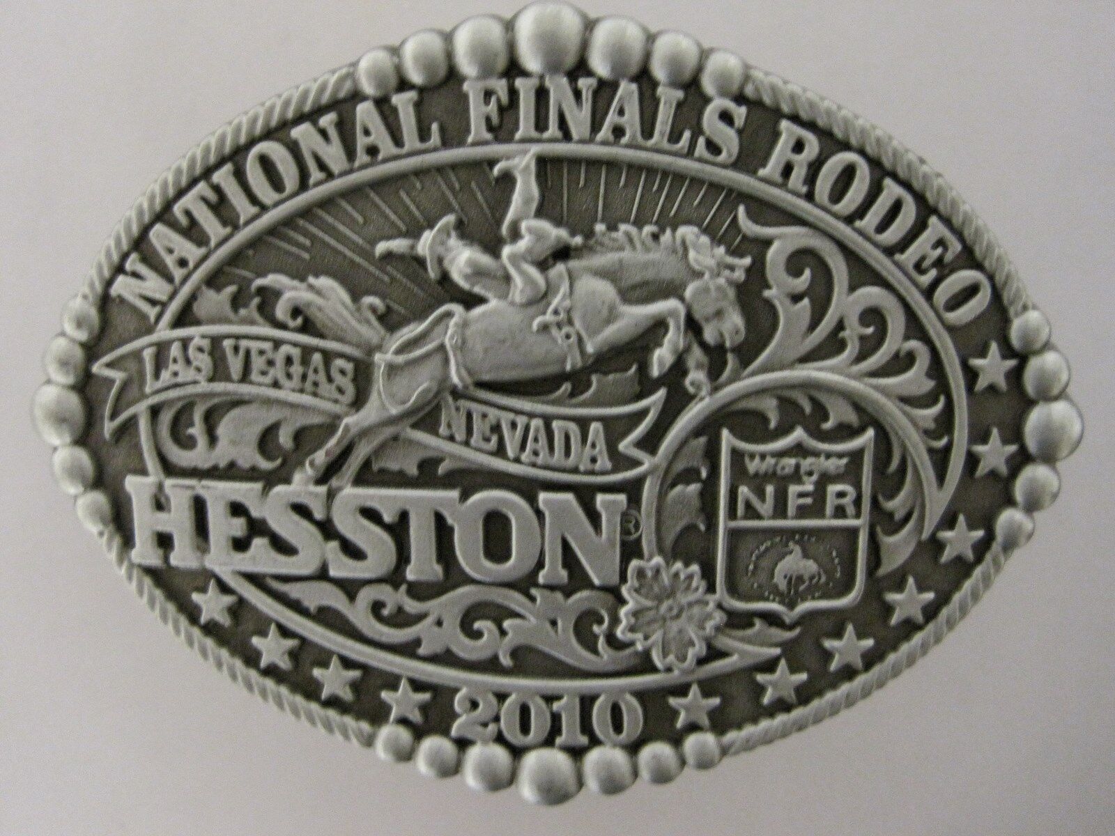 National Finals Rodeo Hesston 2010 NFR Youth (Small) Cowboy Buckle New AGCO PCRA