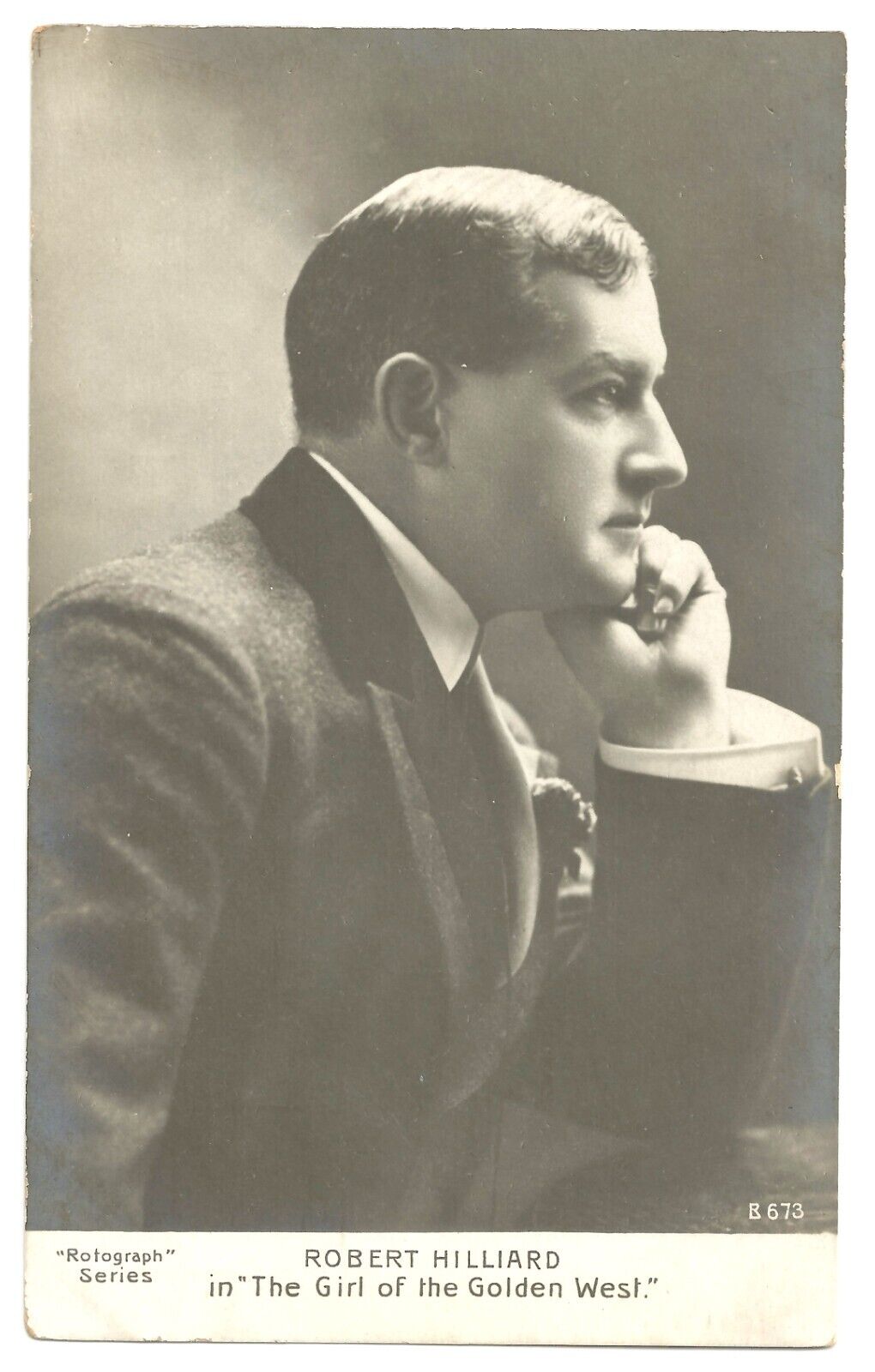 Robert Hilliard 1900s RPPC Handsome Bob Photo Actor Postcard B 673 Rotograph VTG