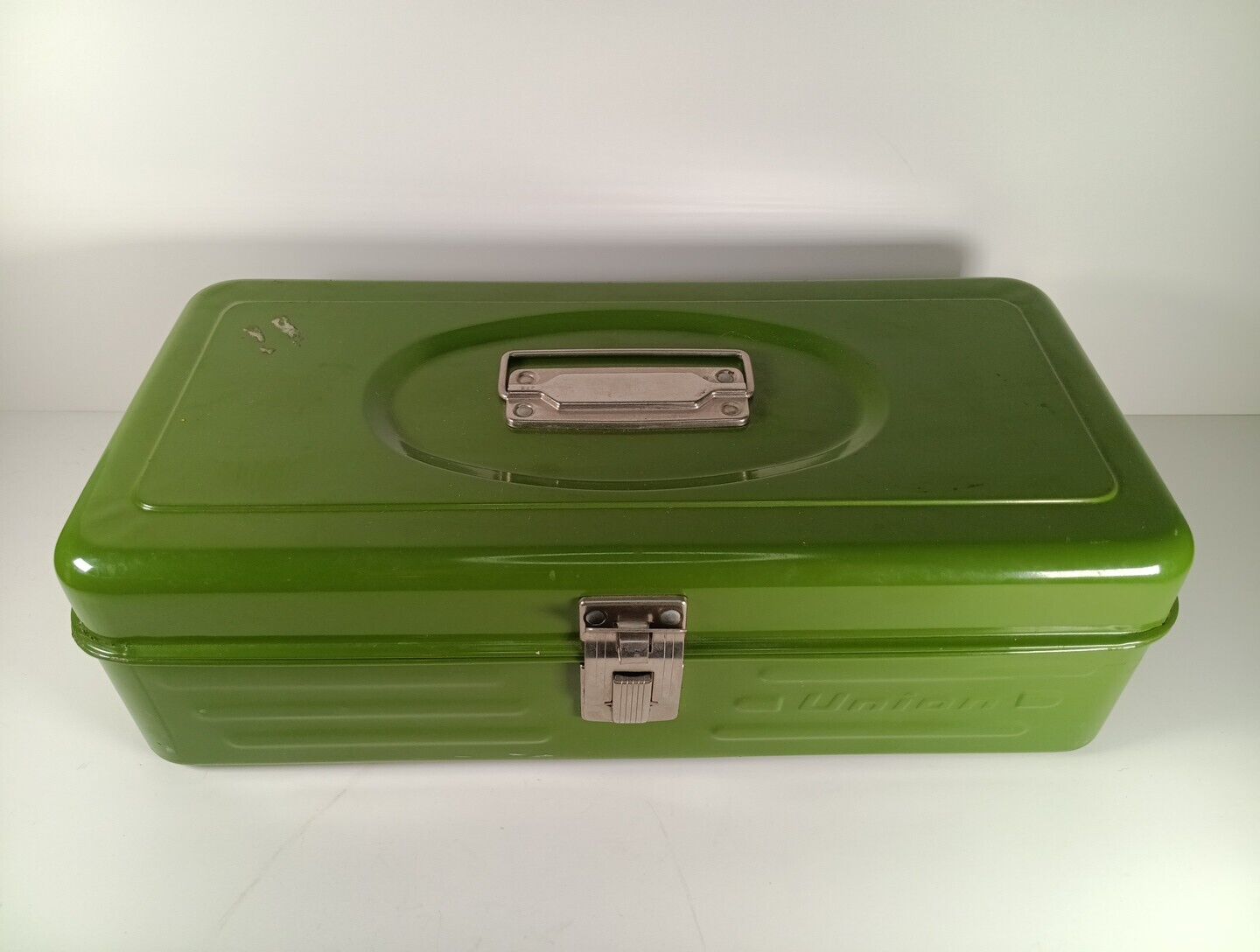 Vintage Union Toolbox Lunch Box Green Metal With Latch