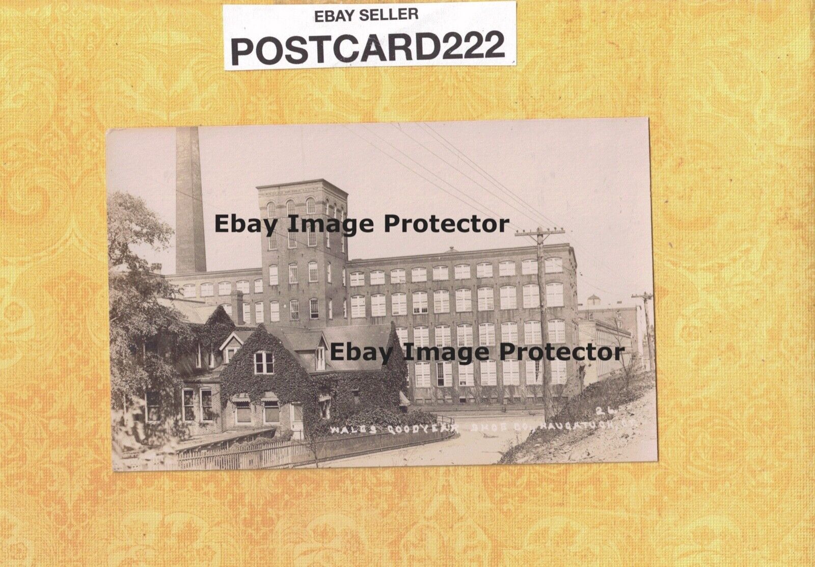 CT Naugatuck 1908-29 vintage RPPC postcard WALES GOODYEAR SHOE CO PLANT CONN