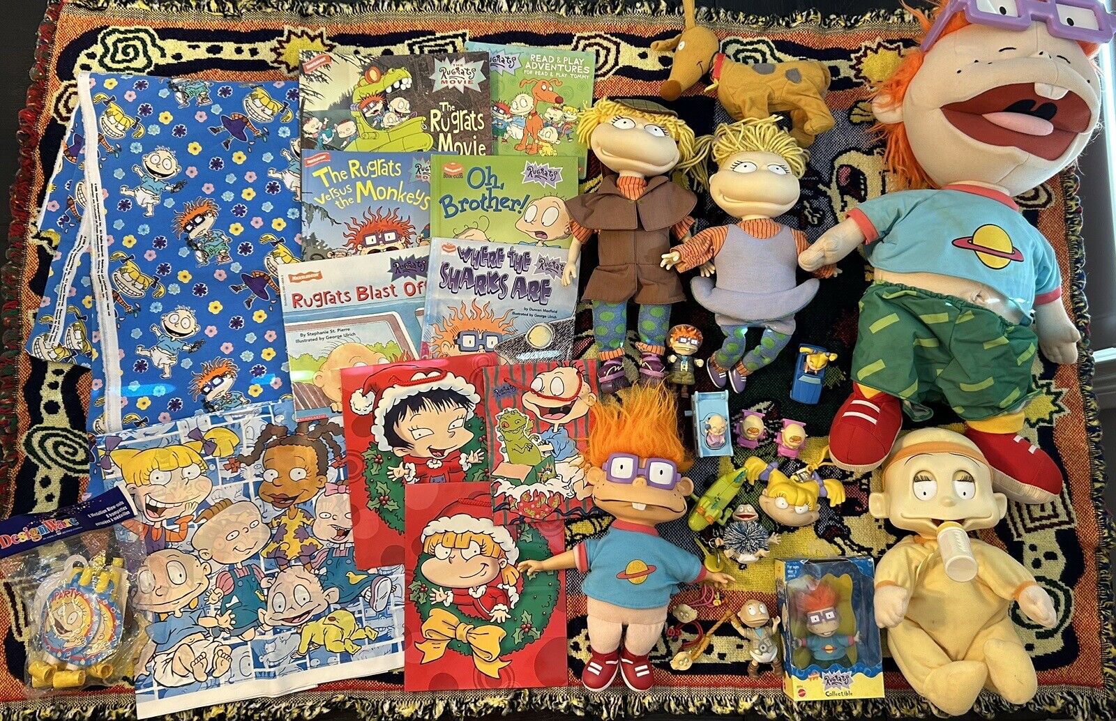 90s Rugrats Lot Chuckie Angelica Dill Plush Doll Party Books Blanket Toys Tommy