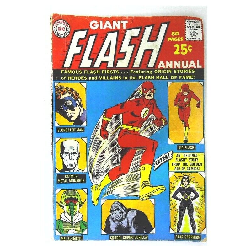 Flash (1959 series) Annual #1 in Very Good condition. DC comics [p~