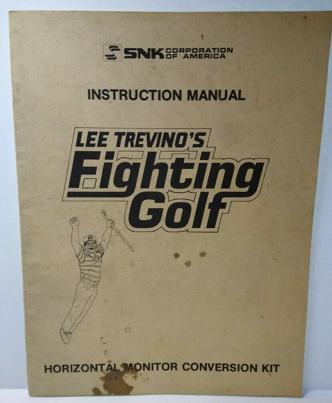 Lee Trevino\'s Fighting Golf Arcade Manual Vintage Video Game SNK Repair 1988