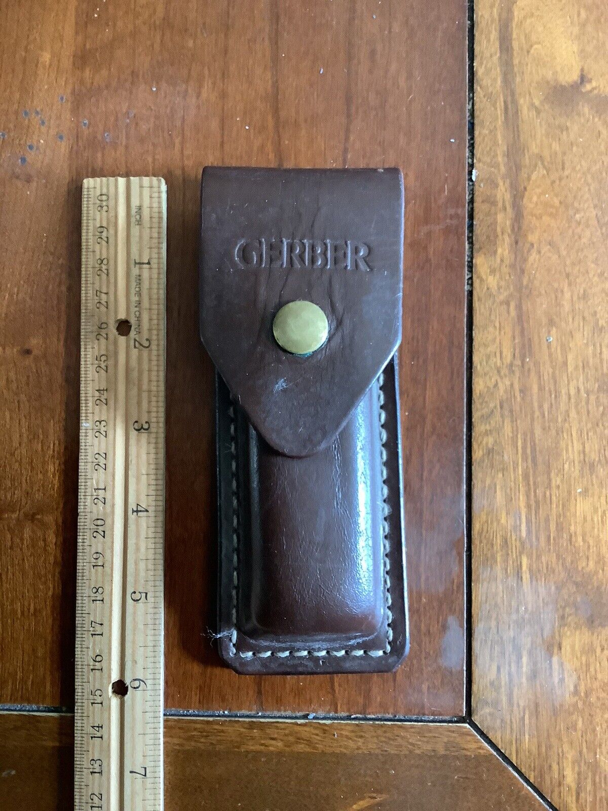 Vintage Used Gerber Leather Sheath - No Knife For Sportsman Model III Folder