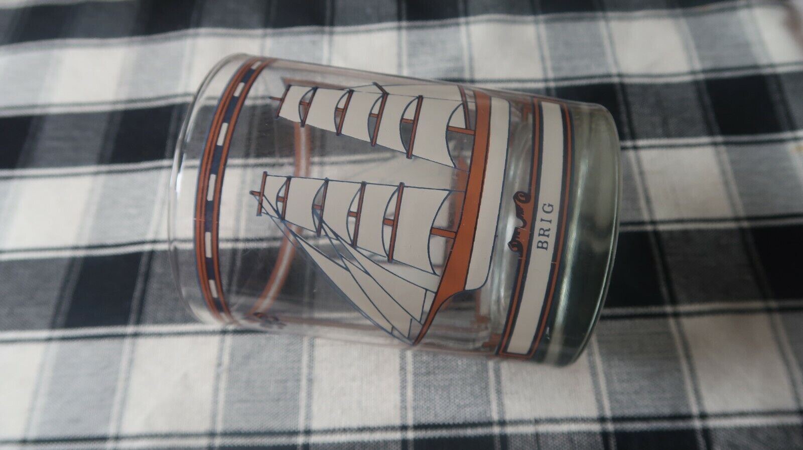 Vintage George Briard Brig Schooner Whiskey Glass 4\