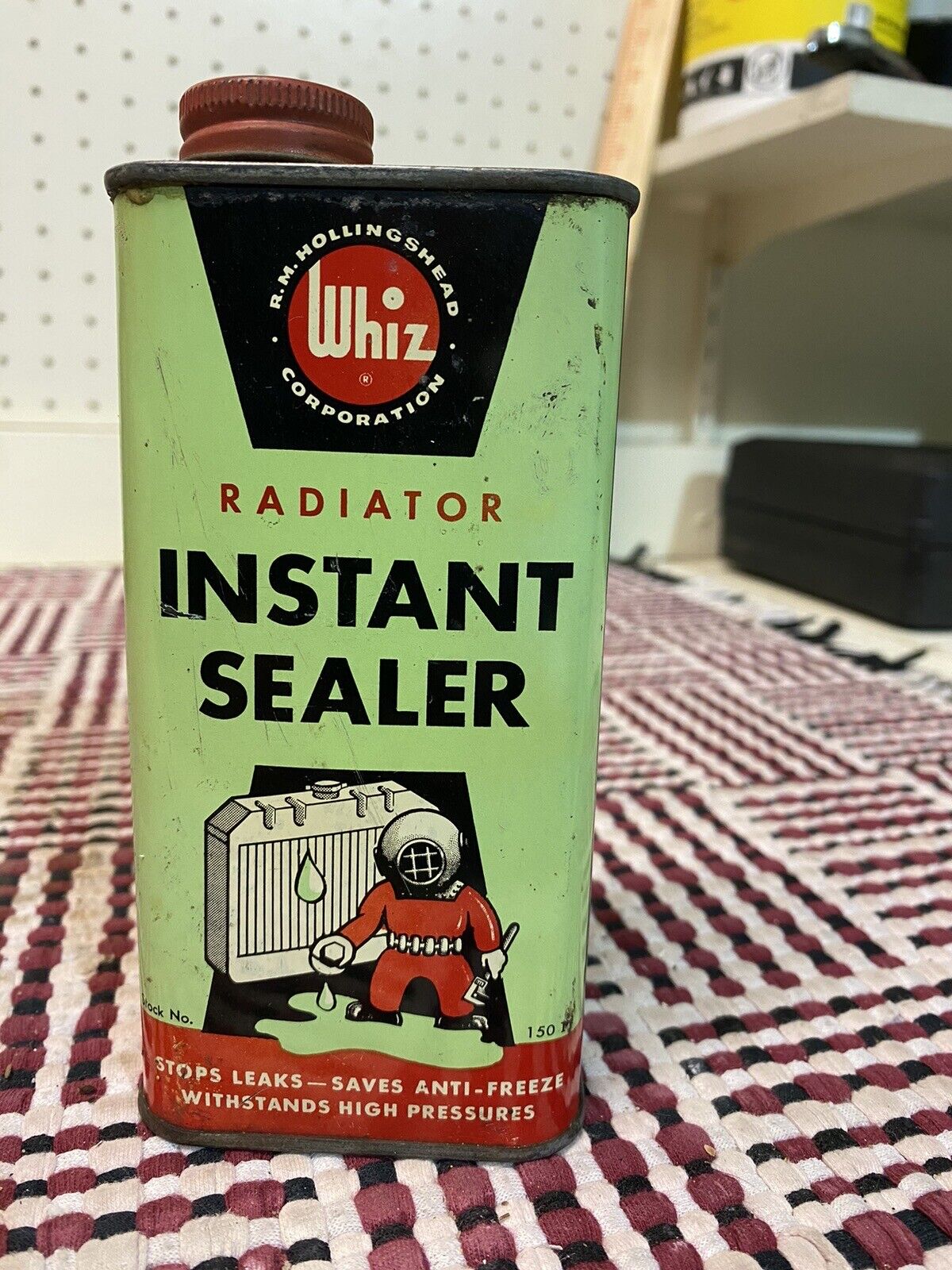 Vintage WHIZ 10 Oz Radiator Instant Sealer Metal Can Empty