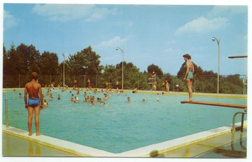 Bristol CT Page Park Swimming Pool Vintage Postcard Connecticut