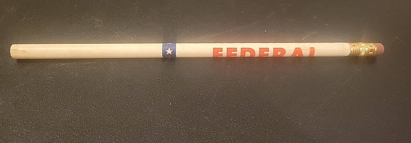 Vintage Federal Fertilizers White Red Blue Unsharpened Pencil