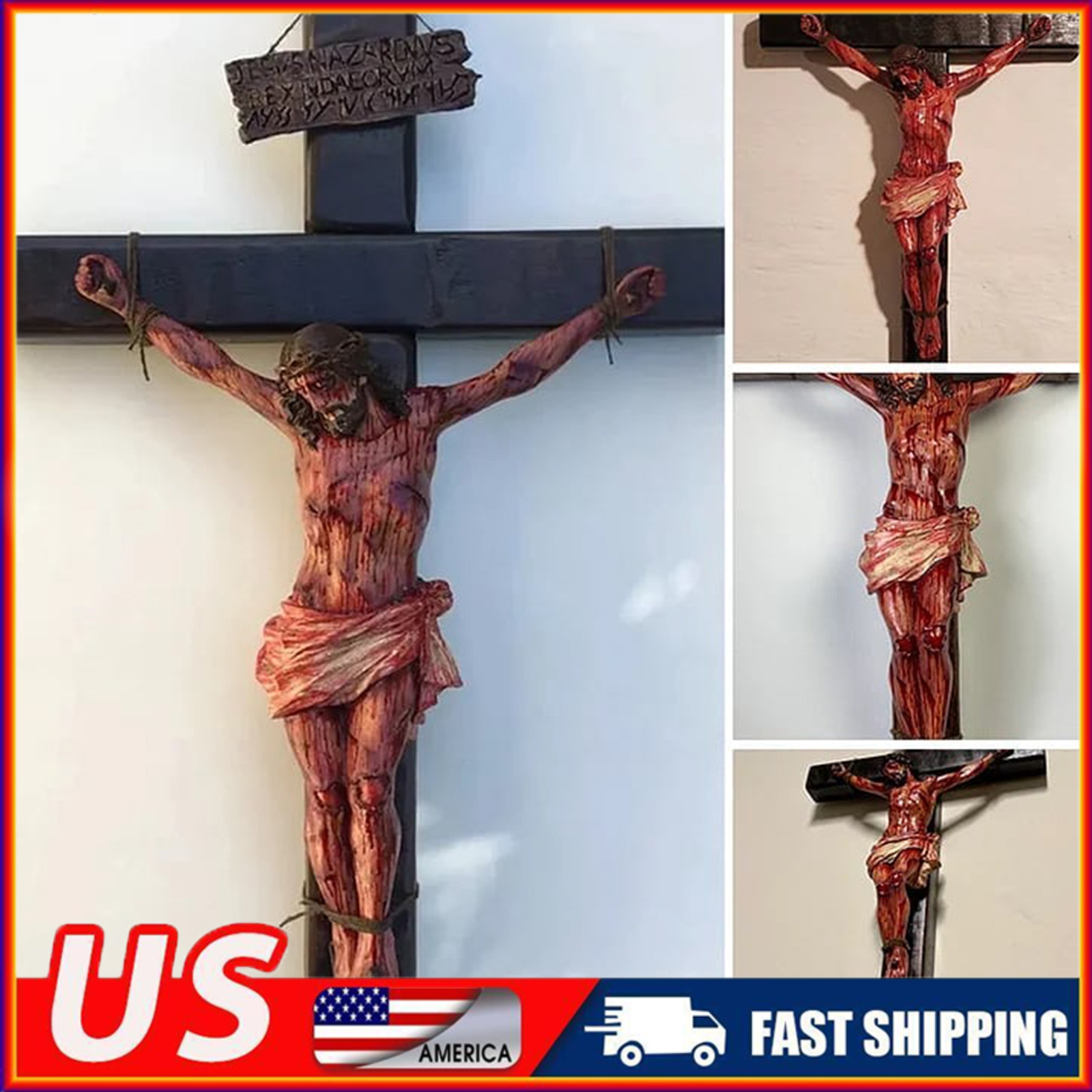 Realistic Crucifix Christ Wound For Meditation,Wall Cross,Domestic Altar Arts US