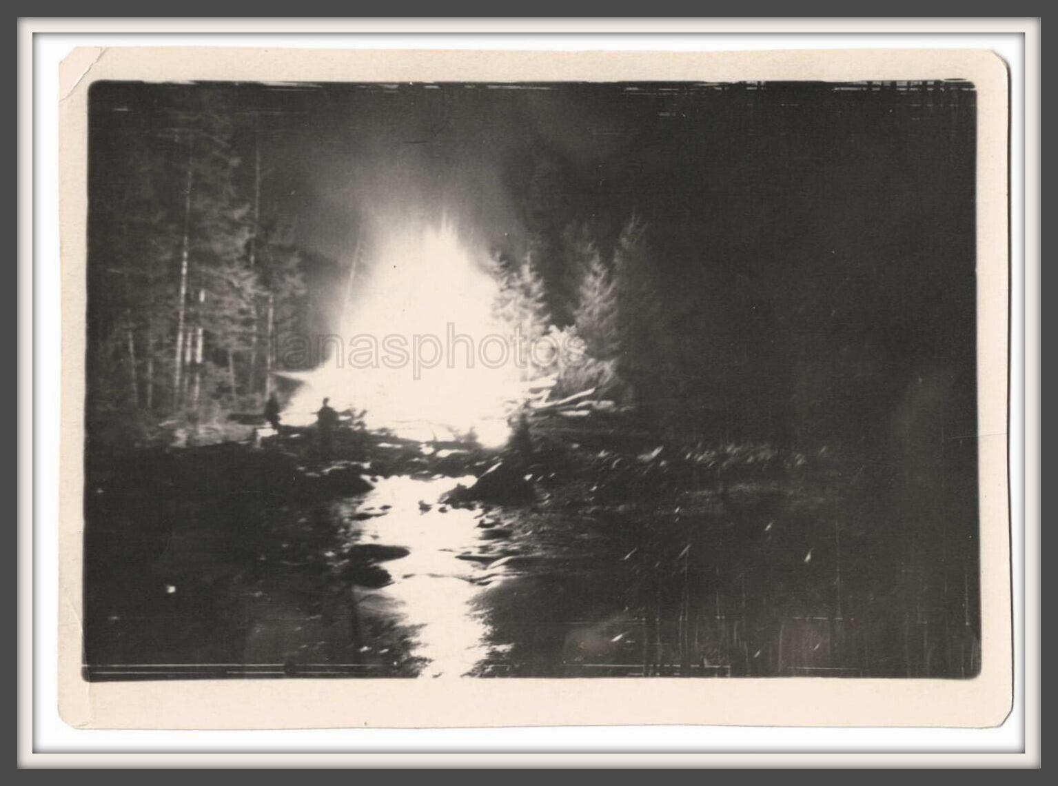 Night shoot Light Darkness Fire Blast Reflection abstract unusual vintage photo