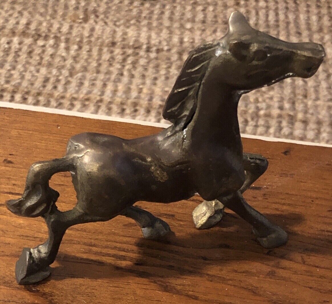 Vintage 4.5” Solid Brass Prancing Horse 