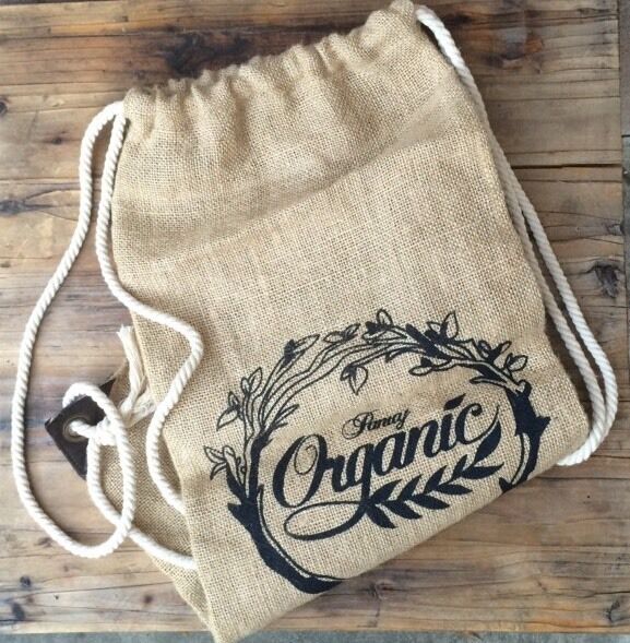 Burlap sack backpack recycled Fancy Organic 26\