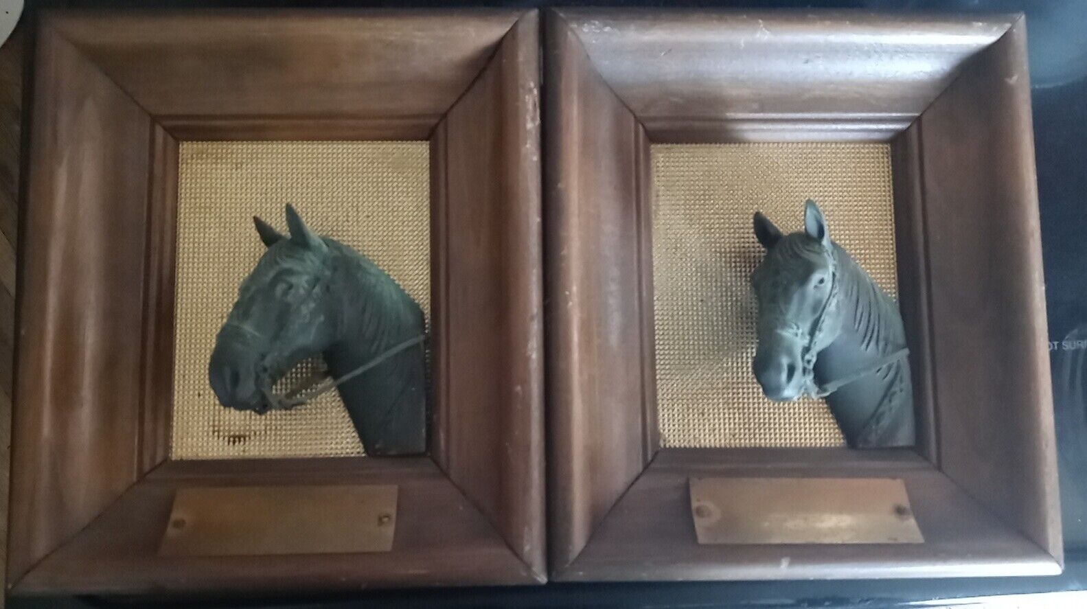 Vintage Bronze 3-D Horse Head Bust sculptures Estate Find