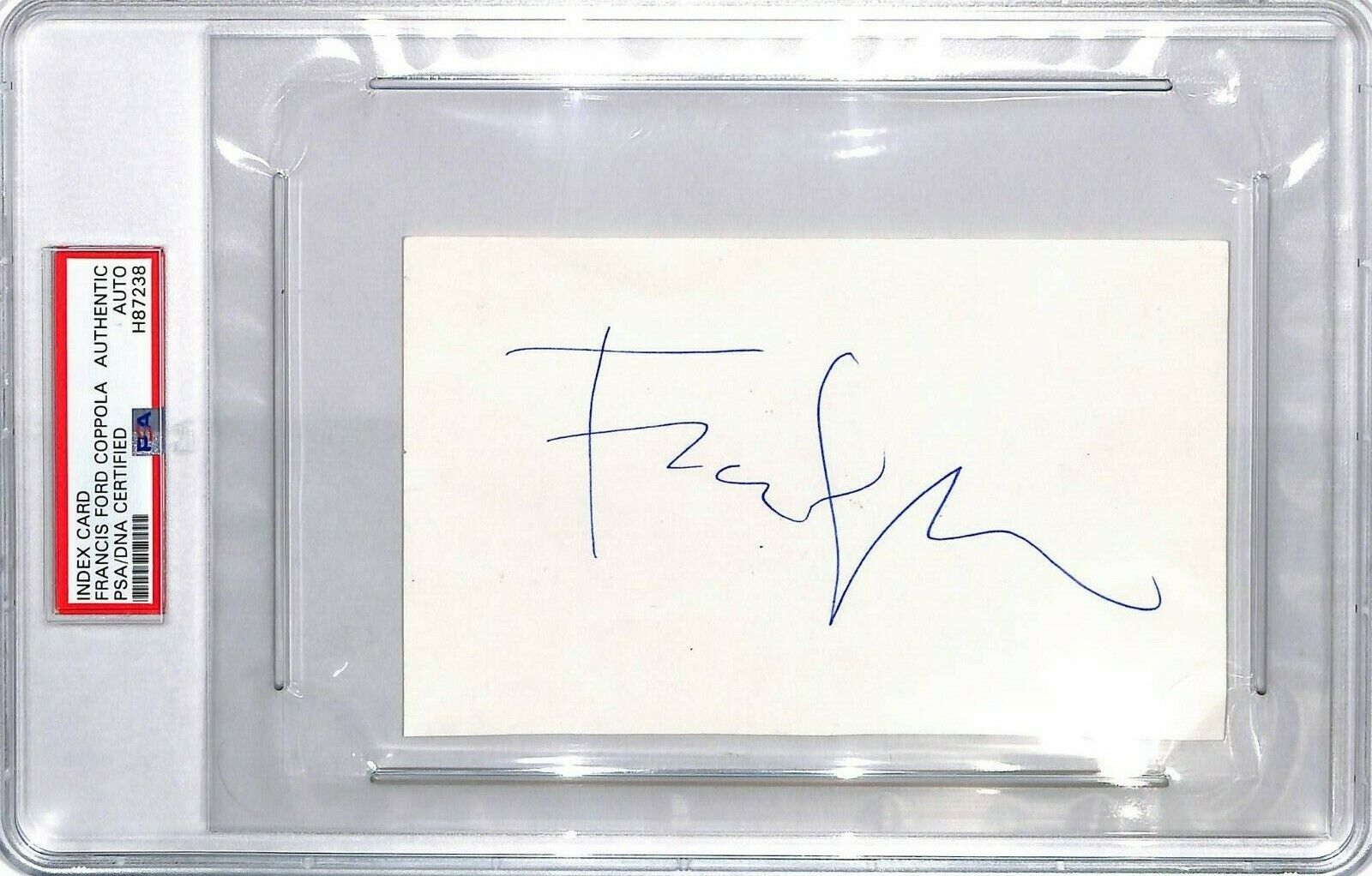 FRANCIS FORD COPPPOLA Godfather Director Signed Auto Index Card PSA/DNA SLABBED