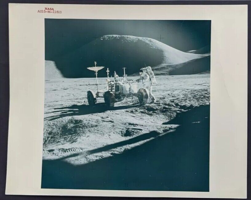 NASA Vintage photo AS15-86-11603 APOLLO 15 ASTRONAUT JAMES IRWIN at LUNAR Rover