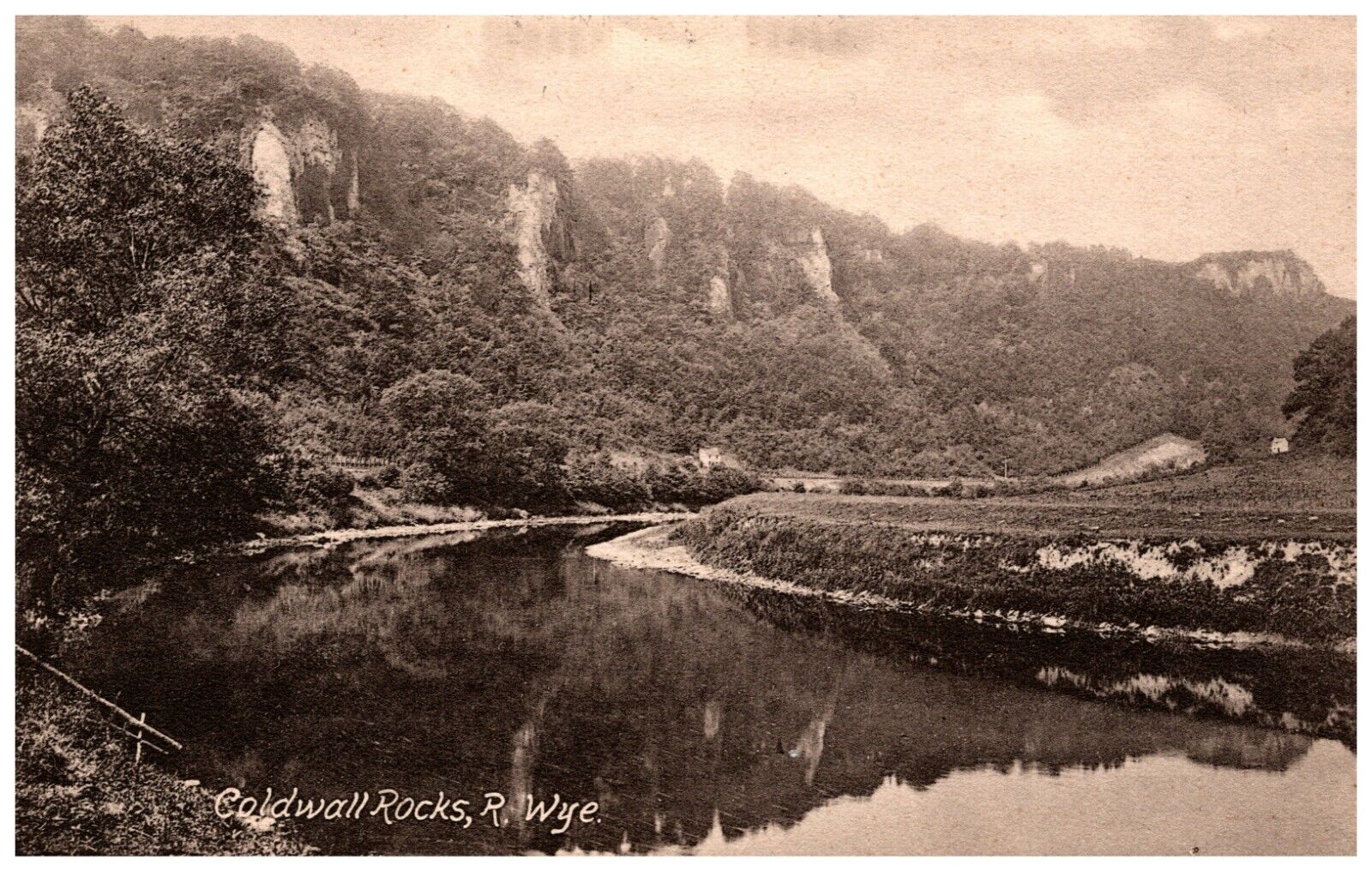 Coldwell Rocks Herefordshire England River Wye Vintage Postcard