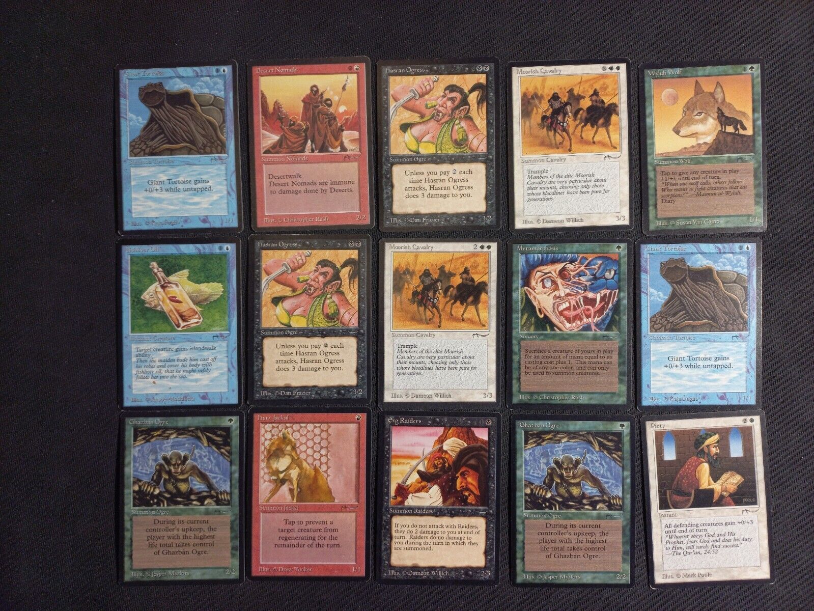 1993 Lot of 15 Arabian Nights Cards NM EX+ MTG Vintage Old School Magic