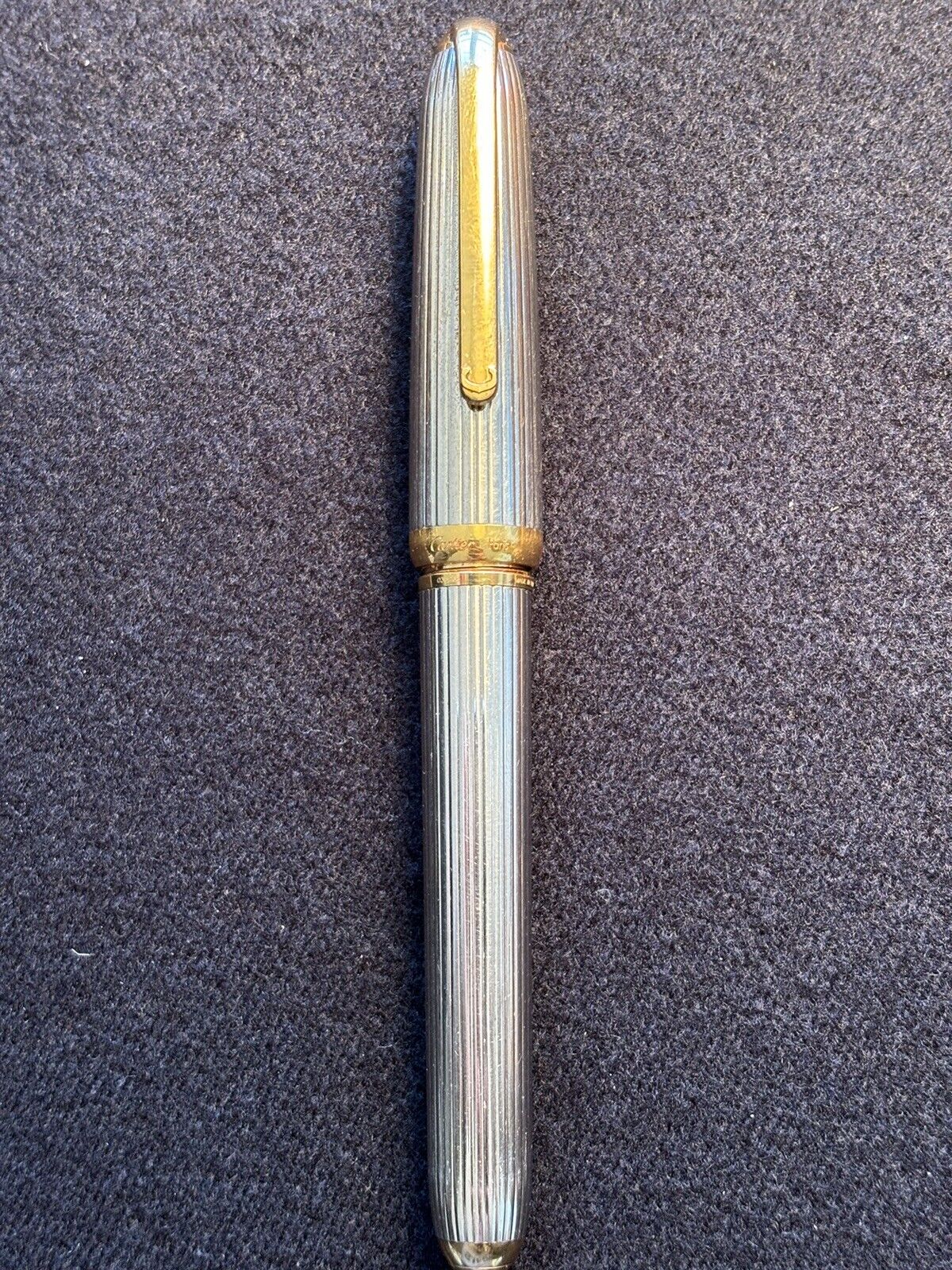 Louis Cartier Palladium Plated Gordon Fountain Pen 18k Nib