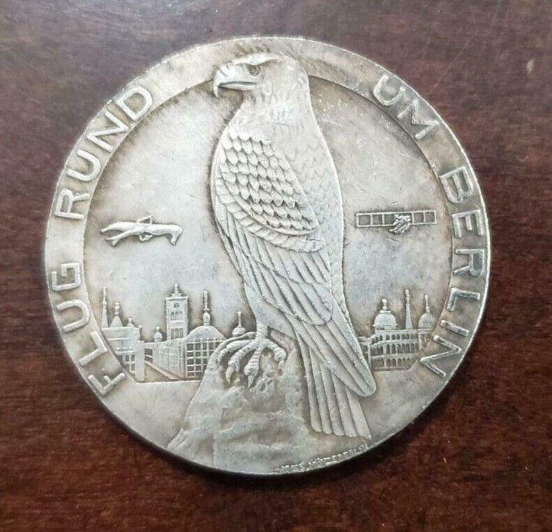 WWI WW1 German Flug Rund Um Berling flight Eagle coin medallion