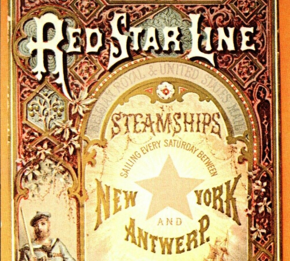 1980 Red Star Line Reproduction 1880s Ad ONRS Chrome Postcard Unposted