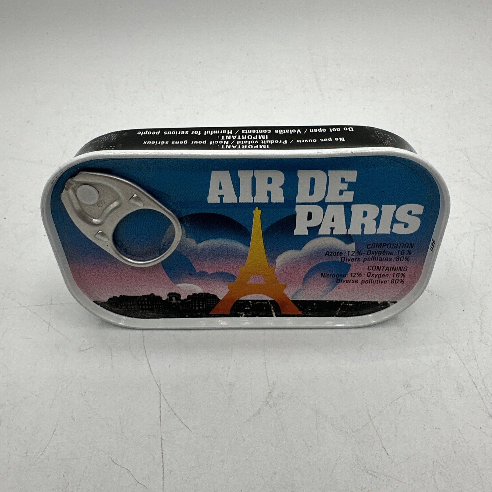 Novelty AIR DE PARIS Tin Can of Paris Air | Gage Gift | Joke | Prank