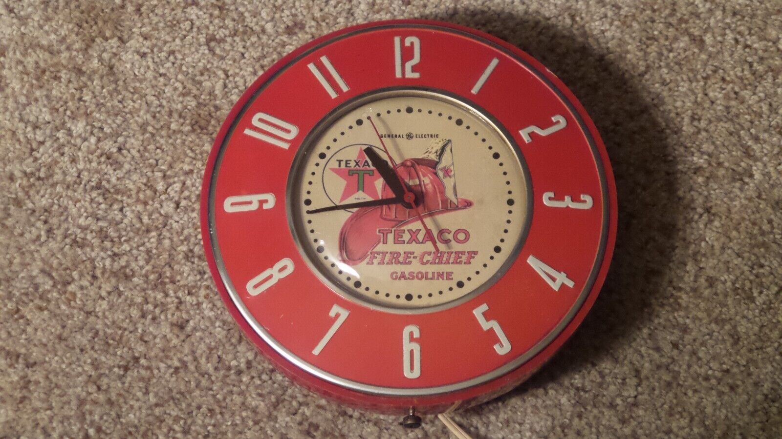 Vintage Texaco Fire-Chief Gasoline Oil Gas Station Store Advertising Wall Clock