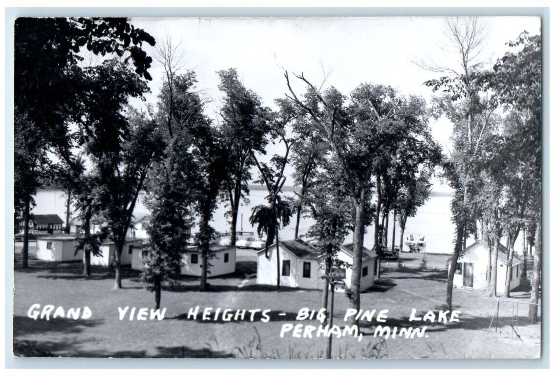 c1950's Grand View Heights Big Pine Lake Scene Perham MN RPPC Photo Postcard