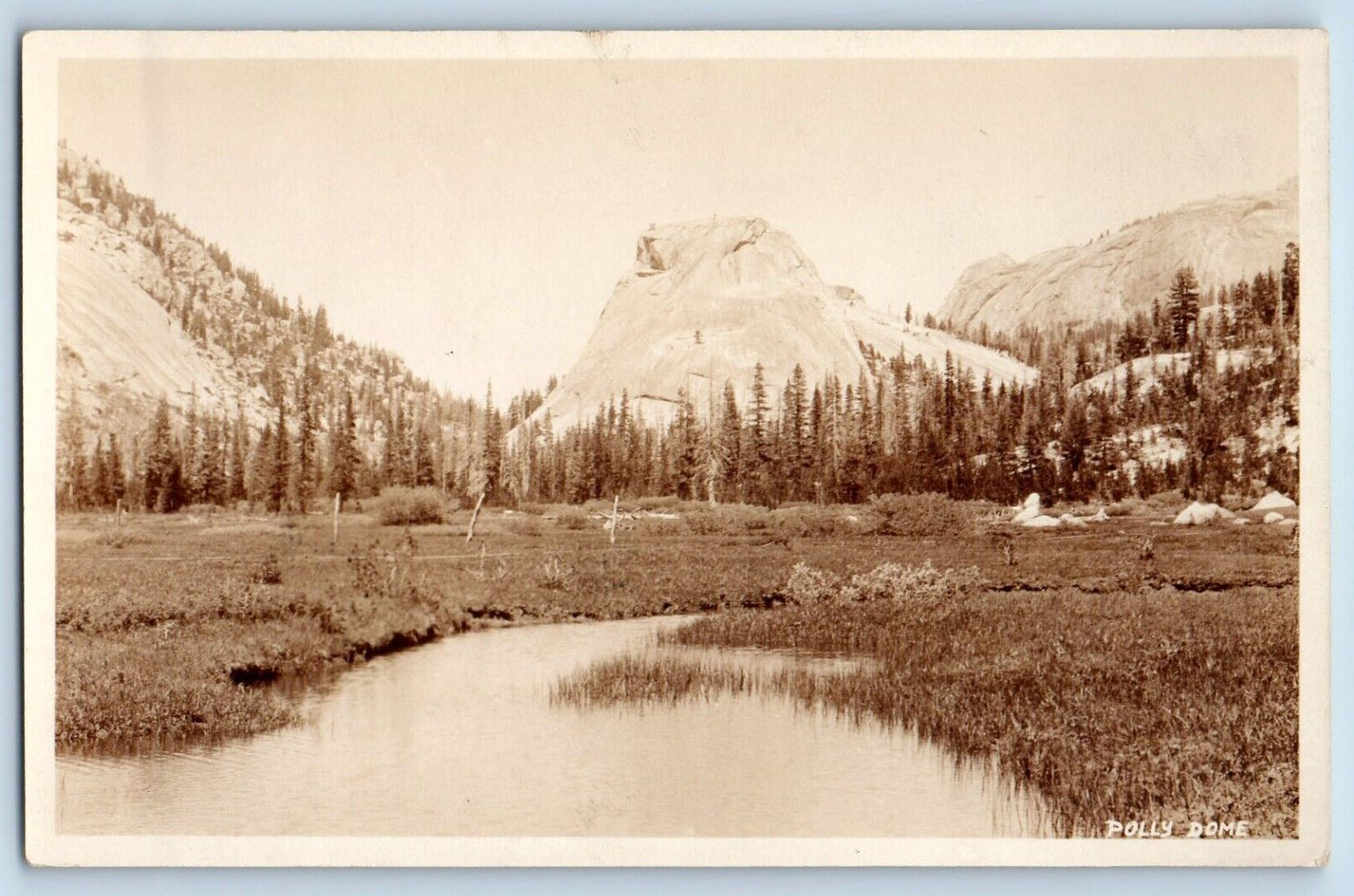 Yosemite National Park CA Postcard RPPC Photo View Of Polly Dome c1910\'s Antique