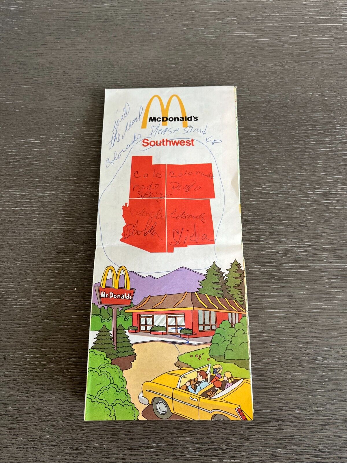 Vintage 1972 McDonald\'s Southwest Fold Out Road Map